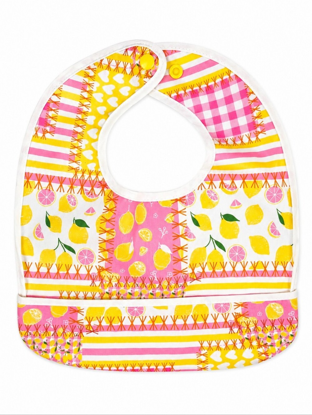 Lemon Print Baby Flip Bib